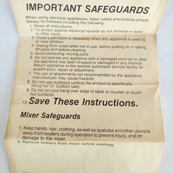 Vintage Sears Hand Mixer 5 Speeds Model 34 82892 Harvest Gold Original Open Box - Picture 12 of 16